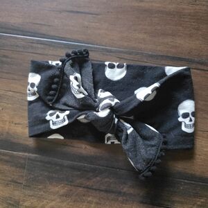 Baby Bling Halloween Skull Headband Bow